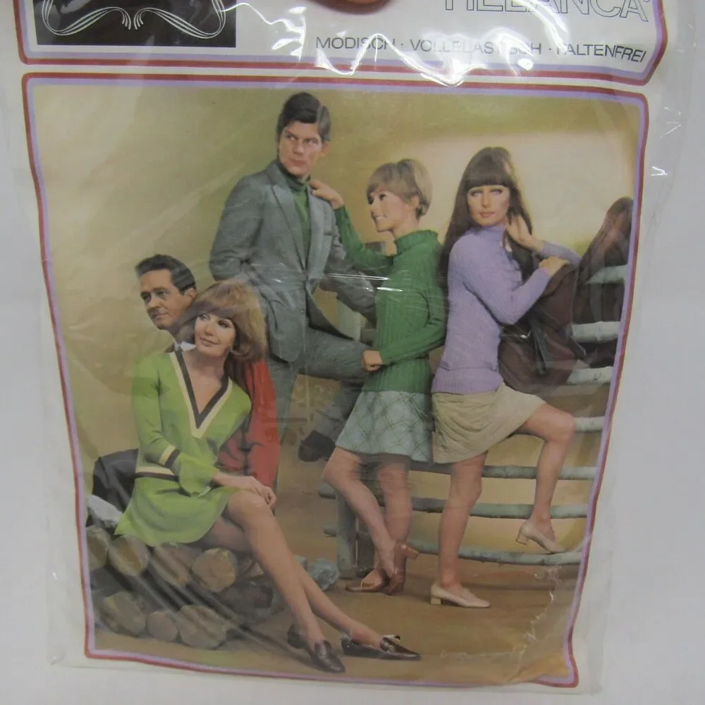 Vintage KUNERT Helanca Pantyhose Tights GR I INKA Brown 1960's Deadstock Germany